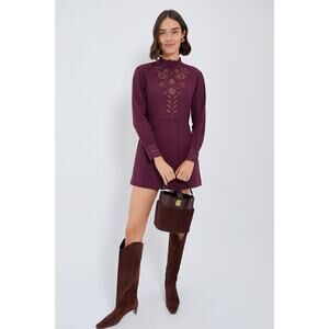 TUCKERNUCK ANTIK BATIK Burgundy Kiss Mini Dress NWT Size Small